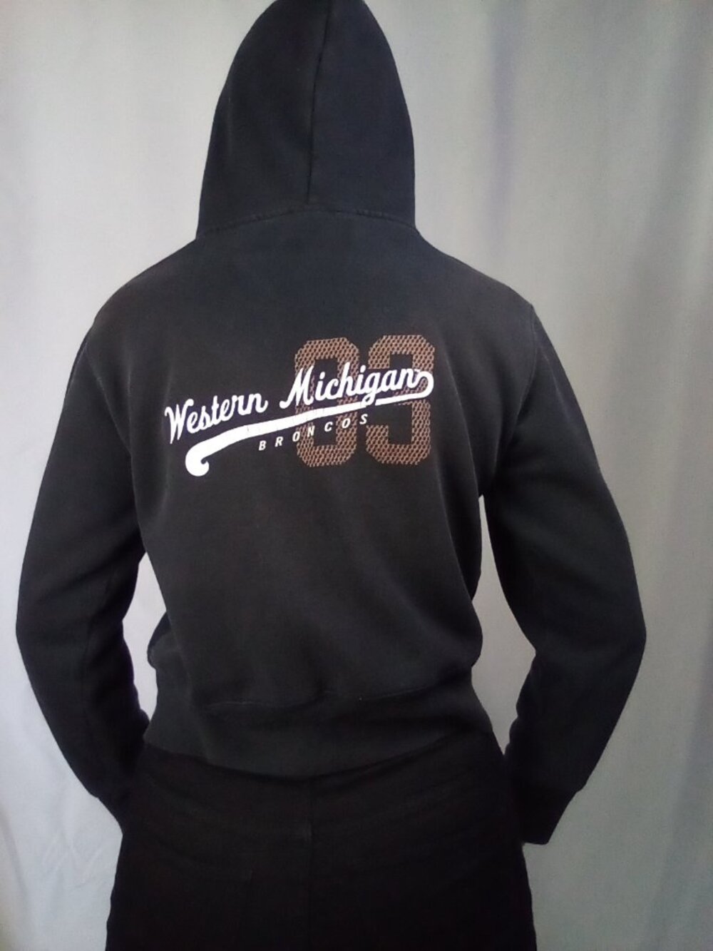 Western Michigan Broncos Navy Zip Up Hoodie.